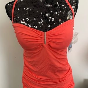 NWT Calvin Klein 2 piece Tankini : Melon color !